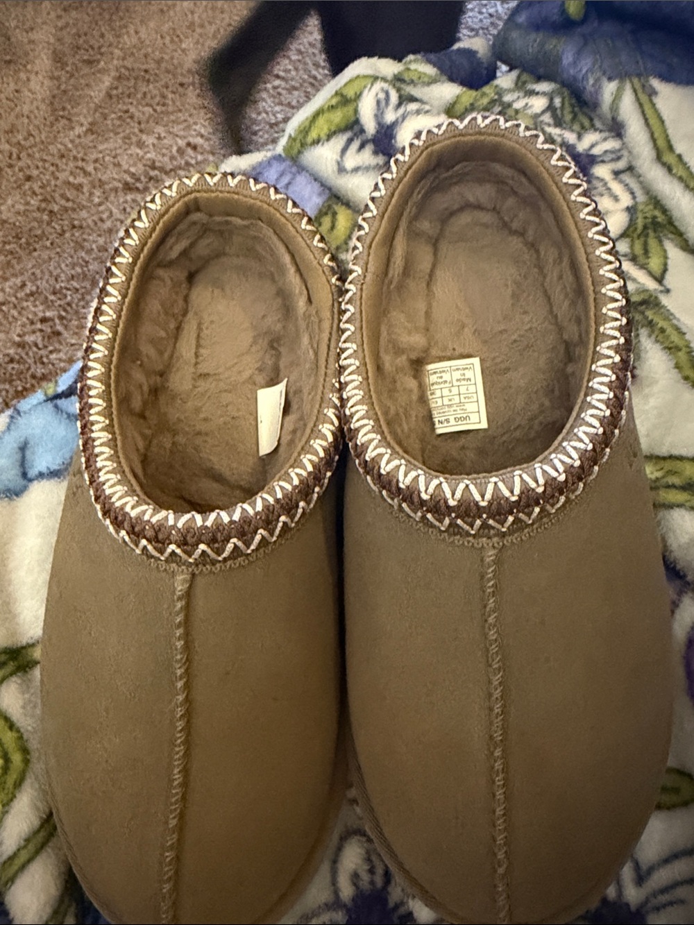 UGG Women's Brown Faux-Suede Shearling-Lined Mules